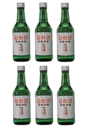 bick.shop® 6x Soju 360ml Korea original 12-21% Vol Alk. Branntwein Reiswein koreanischer Wodka Jinro (Jogurt) von bick.shop