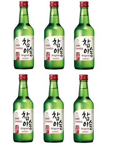 bick.shop® 6x Soju 360ml Korea original 12-21% Vol Alk. Branntwein Reiswein koreanischer Wodka Jinro (Original) von bick.shop