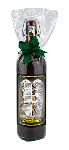 Bierpräsent - 10 Gebote für Ehemänner - in Folie mit Schleife verpackt als Geschenk von bierundmehr
