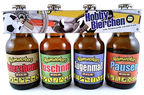 Handwerker Heimwerker Bier im witzigen Hobby 4er Träger Geschenk Clip von bierundmehr