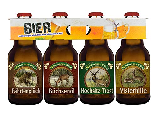 Jagd-Bier im 4er Bierschaum-Träger (4 x 0,33l) von bierundmehr