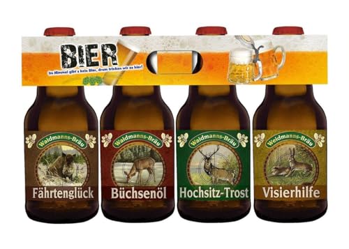 Jagd-Bier im 4er Bierschaum-Träger (4 x 0,33l) von bierundmehr