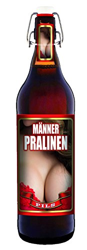 Männer Pralinen - 1 Liter Flasche mit Bügelverschluss (keine Geschenkverpackung) von bierundmehr