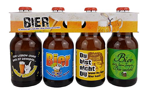 Männer Snack 4er Bier im Bierschaum Träger von Bierundmehr