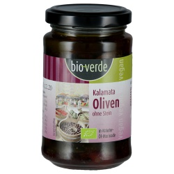 Kalamata-Oliven ohne Stein in Kräuter-Öl-Marinade von bio-verde