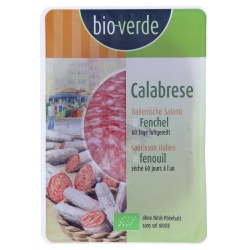 Salami Calabrese, luftgetrocknet, geschnitten Salami Calabrese, luftgetrocknet, geschnitten von bio-verde
