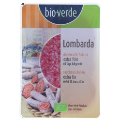 Salami Lombarda, luftgetrocknet, geschnitten von bio-verde