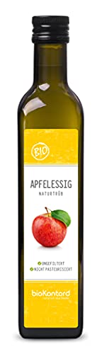 Apfelessig naturtrüb BIO 500 ml I rein, unverarbeitet, unpasteurisiert I Apfelessig ungefiltert mit natürlicher Essigmutter von bioKontor von bioKontor