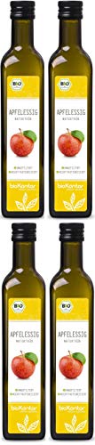 Apfelessig naturtrüb BIO 2000ml (4x 500ml) I rein, unverarbeitet, unpasteurisiert I Apfelessig ungefiltert mit Essigmutter von bioKontor von bioKontor