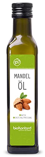 Mandelöl BIO 250ml I nativ und kaltgepresst I 100% natürlich I Rohkostqualität von bioKontor von bioKontor