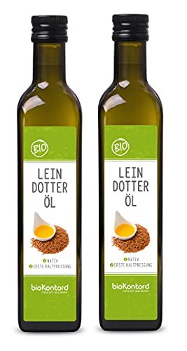 Leindotteröl BIO 2x 500ml (1000 ml) I nativ und kaltgepresst I 100% natürlich I Rohkostqualität von bioKontor von bioKontor