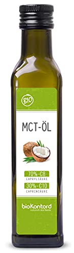 MCT Öl BIO 250ml aus 100% bio Kokosöl | 70% Caprylsäure C8 und 30% Caprinsäure C10 | rein mechanisch hergestellt - bioKontor von bioKontor