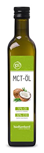 MCT Öl BIO 500ml aus 100% bio Kokosöl | premium Qualität | 70% Caprylsäure C8 und 30% Caprinsäure C10 | rein mechanisch hergestellt - bioKontor von bioKontor