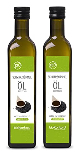 Schwarzkümmelöl ägyptisch BIO UNGEFILTERT I 1000ml (2x 500ml) I nativ und kaltgepresst von bioKontor von bioKontor