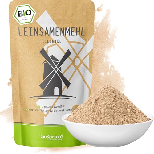 bioKontor // Leinsamenmehl BIO, Leinmehl - teilentölt 500 g, Ballaststoffreich von bioKontor