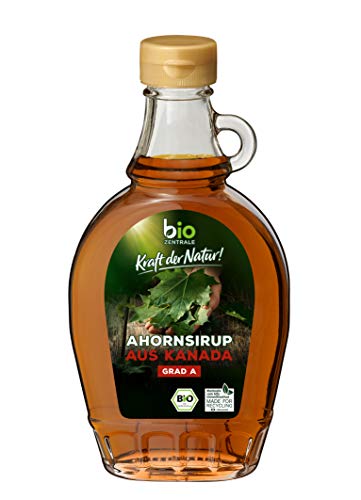 biozentrale Ahornsirup | 6 x 250 ml Bio-Ahorn Sirup | vegan | Süßungsmittel Alternative zu Honig und Agavensirup | zum Backen und Verfeinern von biozentrale