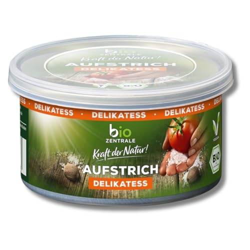 biozentrale Aufstrich Delikatess | 125 g | vegan, gluten- und laktosefrei | herzhaft würziger Brotaufstrich mit Nährhefe | lecker auf Brot, Reis- & Maiswaffeln sowie Knusperbrot von bioZentrale