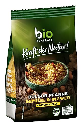 biozentrale Bulgur Pfanne Gemüse & Ingwer | 200 g | perfekt für ein schnelles Essen unterwegs | vegane Proteinquelle | einfach zubereitet von Biozentrale