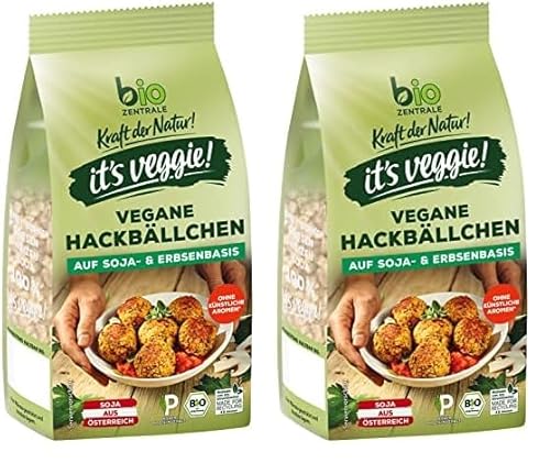 biozentrale it´s veggie! Vegane Hackbällchen auf Soja- und Erbsenbasis | 150 g | Soja aus Österreich | hoher Proteingehalt (Packung mit 2) von bioZentrale