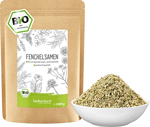 Fenchelsamen BIO süß ganz 1000g - 100% natürlicher Fencheltee lose - Gewürz - beste Bioqualität von bioKontor von biokontor natürlich das Beste