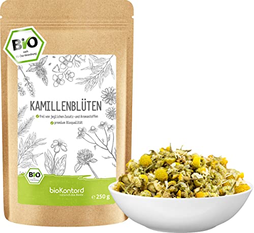 Kamillentee BIO | Kamillenblüten getrocknet, ganz und lose aus kontrolliert biologischem Anbau von bioKontor (250 g) von bioKontor