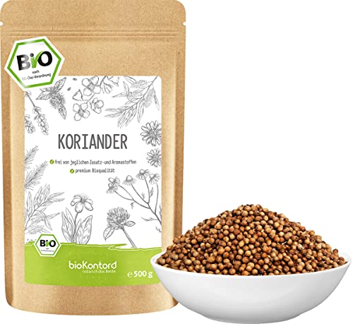Koriandersamen ganz BIO getrocknet und 100% natürlich aus kontrolliert biologischem Anbau von bioKontor (500 g) von bioKontor