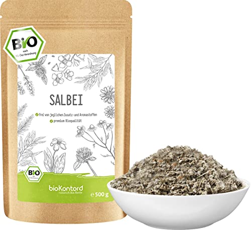 Salbei getrocknet und geschnitten BIO | Salbeitee gerebelt 100% natürlich | aus kontrolliert biologischem Anbau von bioKontor (250 g) von bioKontor