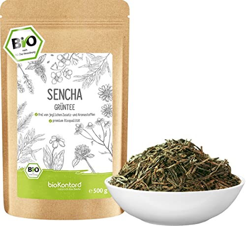 Sencha Tee BIO 500 g I lose und geschnitten I aromatischer bio Sencha Grüntee I 100% natürlich I bioKontor von bioKontor