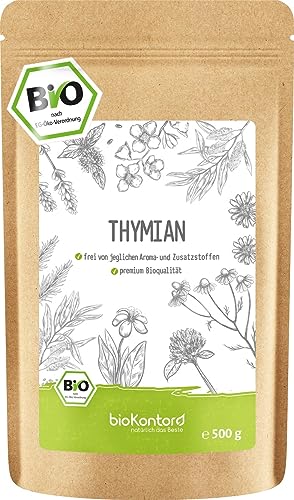 Thymian BIO 500g gerebelt und getrocknet | als Gewürz oder Thymian Tee| Echter Thymian aus kontrolliert biologischem Anbau bioKontor von bioKontor