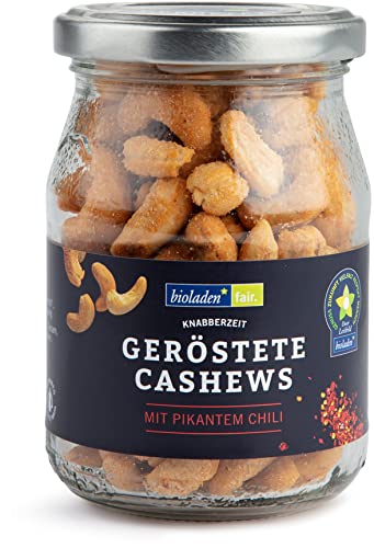 Geröstete Cashews mit Chili im Pfandglas von bioladen