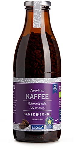 bioladen Hochlandkaffee, ganze Bohne, Pfandflasche (1 x 320 gr) von bioladen