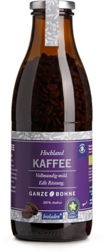 bioladen Hochlandkaffee, ganze Bohne, Pfandflasche (6 x 320 gr) von bioladen