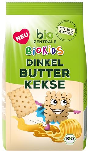 biozentrale BioKids Dinkel Butterkekse | 7 x 125g | Knusprig mit 16% Butter | Ideal als Snack & für unterwegs von biozentrale