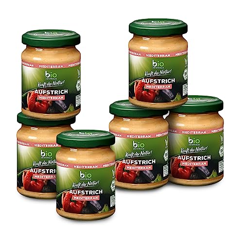 biozentrale Brotaufstrich Mediterran | 6 x 125 g Bio | vegan, gluten- & laktosefrei | aromatisch cremig | Aufstrich auf Basis von Sonnenblumenkernen | lecker auf Brot oder zum Verfeinern von Gerichten von biozentrale