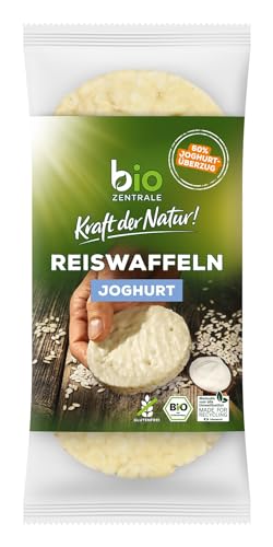 biozentrale Reiswaffeln Joghurt | 100 g | vegan & glutenfrei | Ballaststoffquelle | nicht frittiert und mit 60% Joghurtüberzug von biozentrale