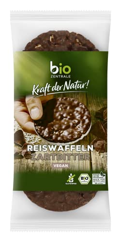 biozentrale Reiswaffeln Zartbitterschokolade | 100 g | vegan & glutenfrei | Ballaststoffquelle | nicht frittiert von biozentrale