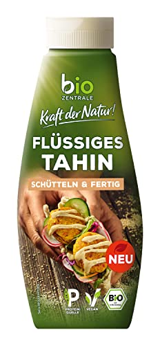 biozentrale flüssiges Tahin | 310 g | vegan & glutenfrei | in der Squeezeflasche, schütteln & fertig | Proteinquelle | als Topping für Bowls oder zum Verfeinern von Dips von biozentrale