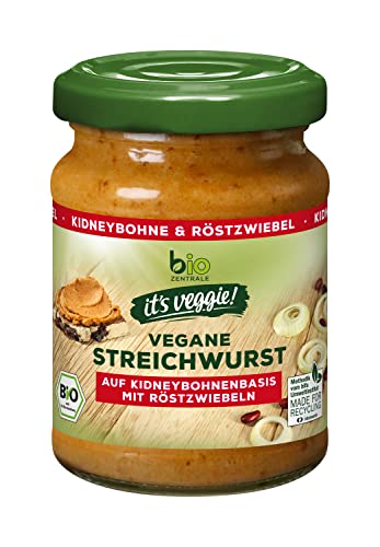 biozentrale it´s veggie! Vegane Streichwurst | 6 x 120 g | Auf Kidneybohnenbasis mit Röstzwiebeln | Ballaststoffquelle | ohne Zusatz von Hefe, Soja und Palmöl von biozentrale