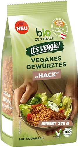 biozentrale it´s veggie! Veganes Gewürztes "Hack" - 6 x 150g österreichisches Soja mit hohem Proteingehalt I Vorgewürzt & leicht portionierbar I Jede 150g Packung ergibt 300g. von bioZentrale