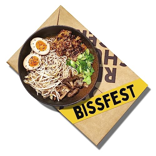 bissfest Shoyu Ramen Rezeptbox (für 3-Personen) - vegan - inkl. Bio Pilz Mix, REISHUNGER Sojasauce & Bio Ramen Nudeln (250 g) von Bissfest