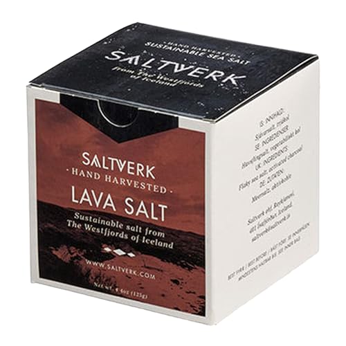 Saltverk Lava Meersalz 125g I Pyramidenähnliche Salzflocken aus Island mit Mineralien & Färbung durch Aktivkohle I Gut zu Fleisch, Fisch & Obst von bjornaa finest food