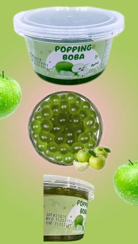 Bubble Tea Popping Boba Premium Fruchtperlen 490 G Boba-Perlen Orig. aus Taiwan (Apfel) von bobatra.de
