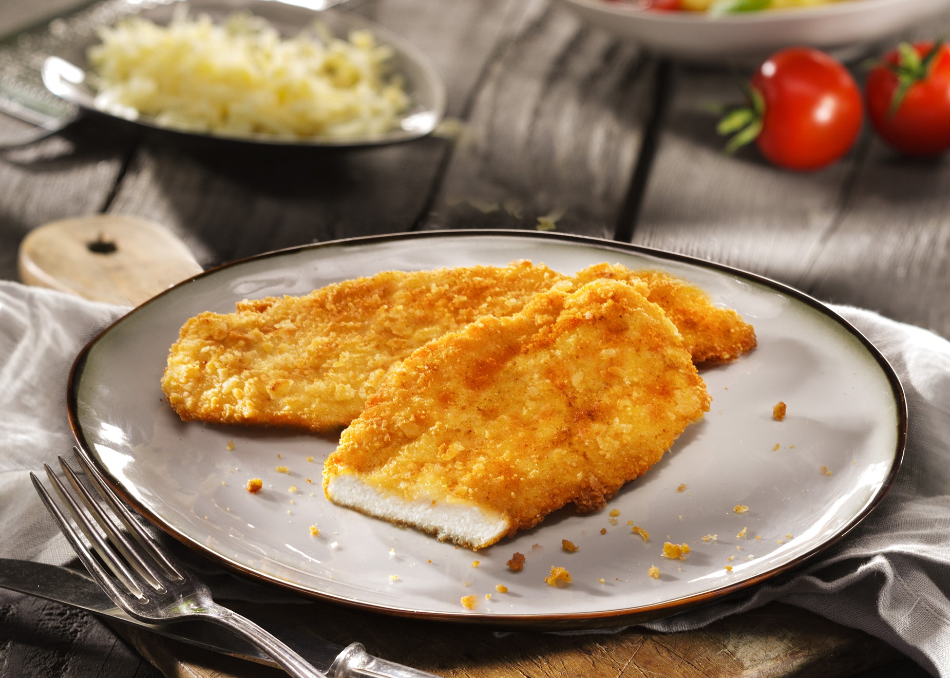 Hähnchenschnitzel Piccata mit 8% Flüssigwürzung Hähnchenschnitzel Piccata mit 8% Flüssigwürzung von Bofrost