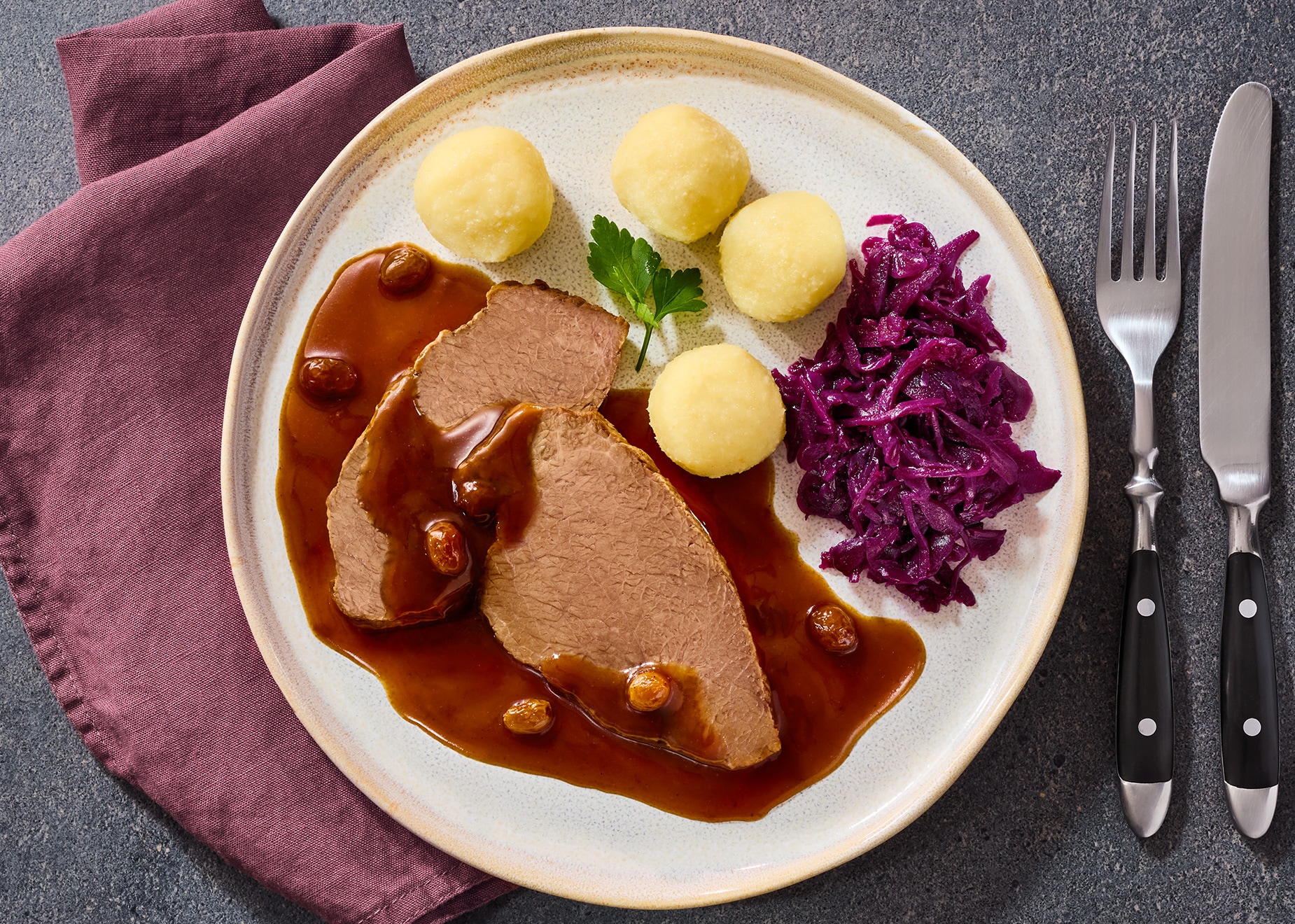 Schlemmer-Menü: Sauerbraten „Rheinische Art“ von Bofrost