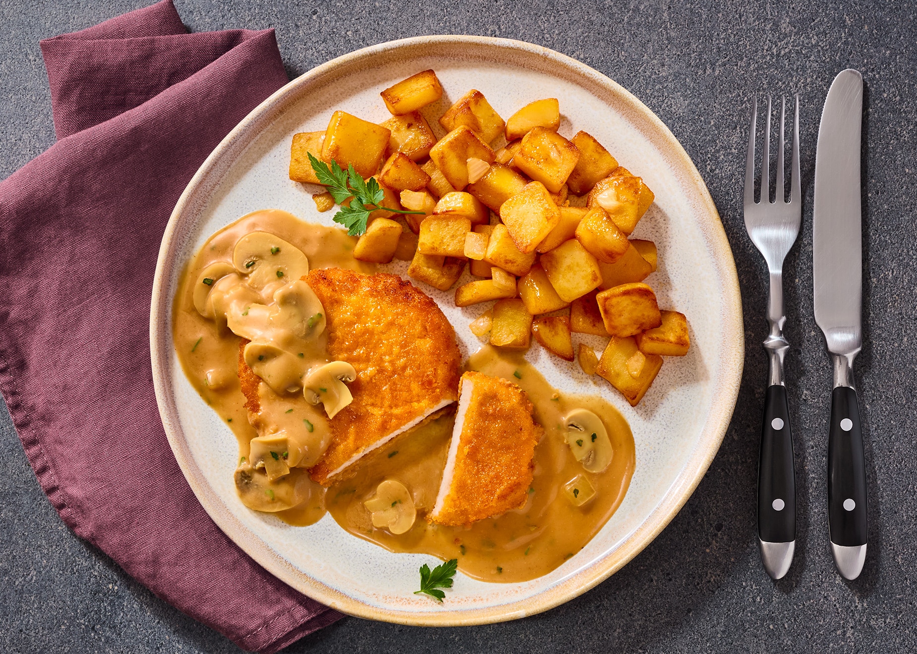 Schlemmer-Menü: Jägerschnitzel Schlemmer-Menü: Jägerschnitzel von Bofrost