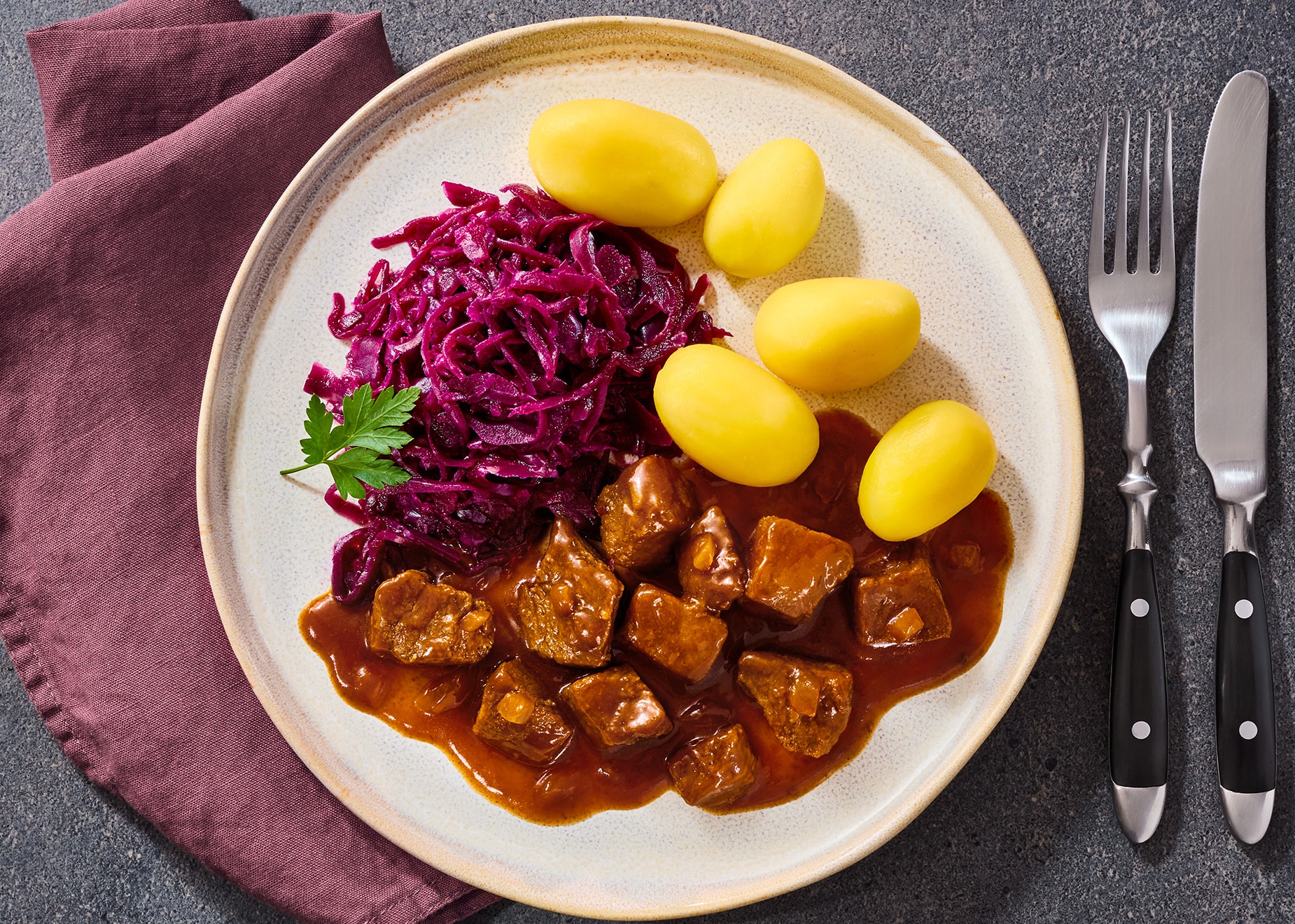 Schlemmer-Menü: Rindersaftgulasch von Bofrost