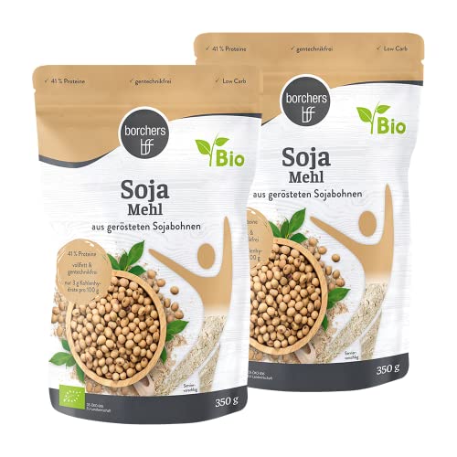2 x borchers Bio Premium Sojamehl | Vegetarisch und Vegan | Hoher Ballaststoff- und Eiweißgehalt | aus gerösteten Sojabohnen | 350 g von borchers