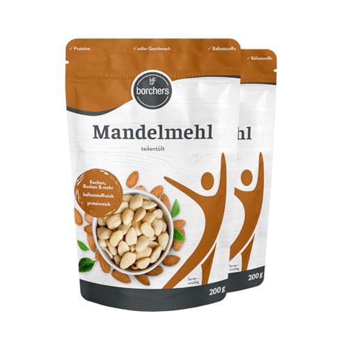 borchers 2x Mandelmehl | Von Natur aus vegan | Perfekt zum Kochen und Backen | 2x 200 g | 0,4 kg borchers 2x Mandelmehl | Von Natur aus vegan | Perfekt zum Kochen und Backen | 2x 200 g | 0,4 kg von borchers