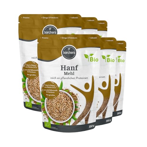 borchers 6x Bio Premium Hanfmehl | 6x 350g | Teilentölt | Mild-Nussiger Geschmack | Bioqualität | 2,1 kg borchers 6x Bio Premium Hanfmehl | 6x 350g | Teilentölt | Mild-Nussiger Geschmack | Bioqualität | 2,1 kg von borchers
