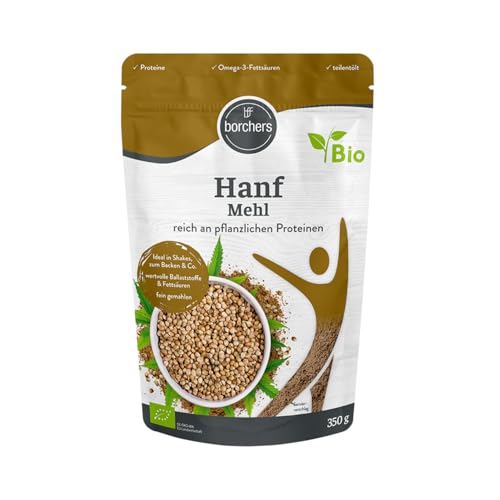 borchers Bio Premium Hanfmehl | Teilentölt | Mild-Nussiger Geschmack | Bioqualität | 350 g von borchers
